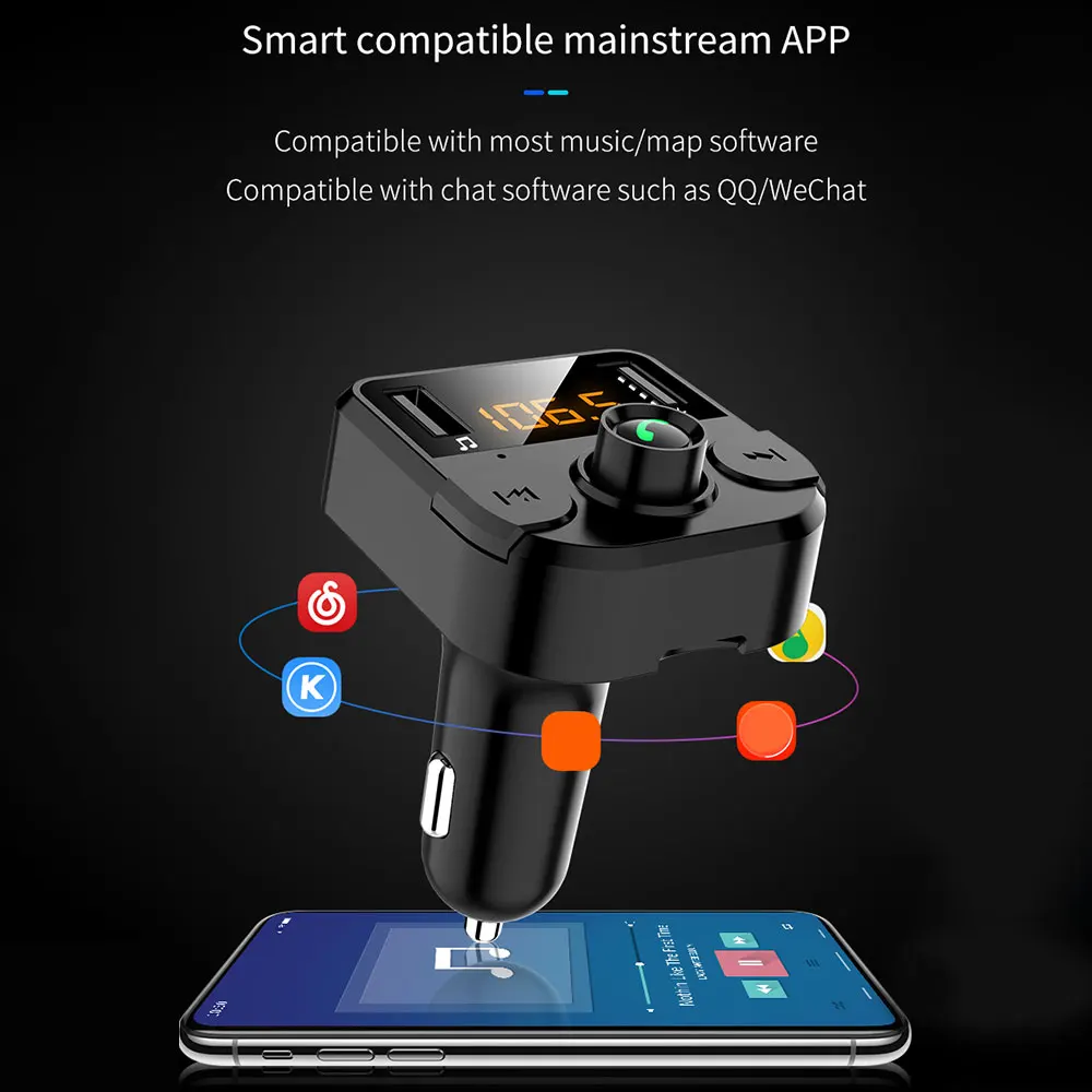 KISSCASE, Автомобильный mp3 плеер, громкая связь, беспроводной Bluetooth комплект, fm-передатчик, ЖК-дисплей, автомобильное USB зарядное устройство, FM модулятор, автомобильные аксессуары