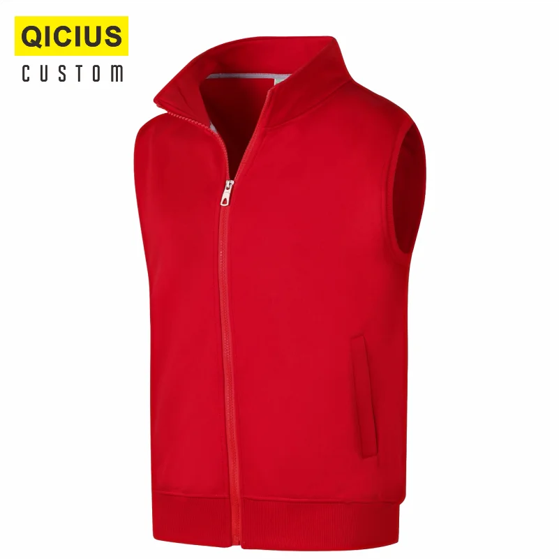 Men's Plus Velvet Warm Vest Custom Printed Embroidery Logo Casual Elastic Solid Color Vest Winter Sleeveless Thick Coat 3xl 4