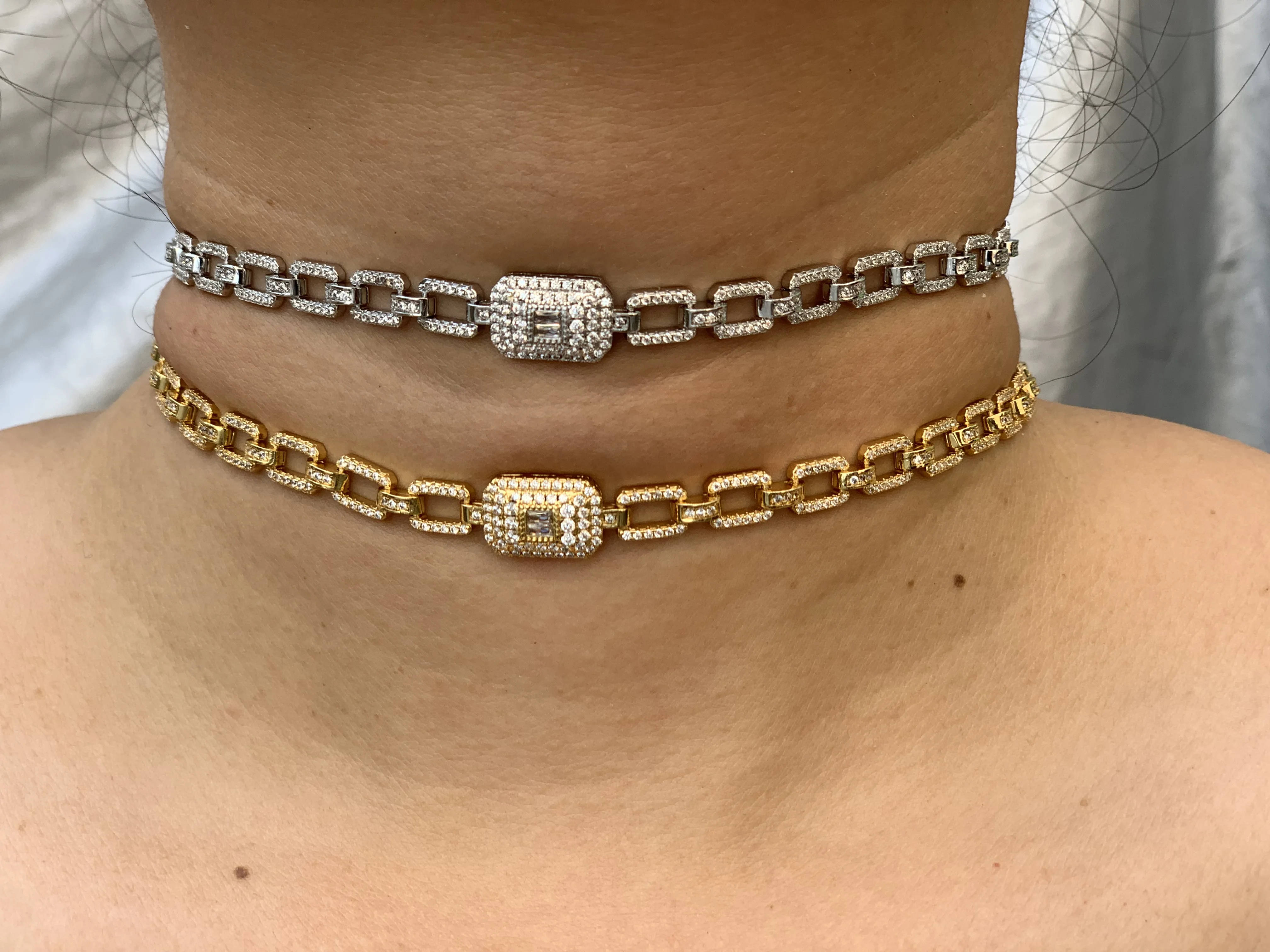 Cuban Link Chain Choker Necklace Adjust 