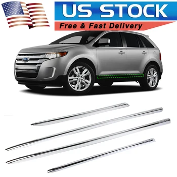

US STOCK For Ford Edge 2011 2012 2013 2014 Door Side Line Cover Exterior Chrome Molding Strip Trim Guard