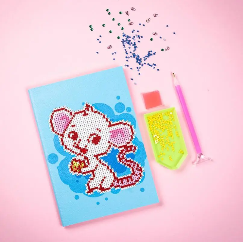 5D A5 блокнот DIY мультфильм животное в форме алмазов картина дневник вышивка Алмазная вышивка крестиком Рождественский подарок LK039
