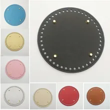 15*15cm DIY Bag Bottom Shoulder Bags Handbag Accessories Hardware Parts PU Leather Round Bottom Cross Pattern  Knitting Tray