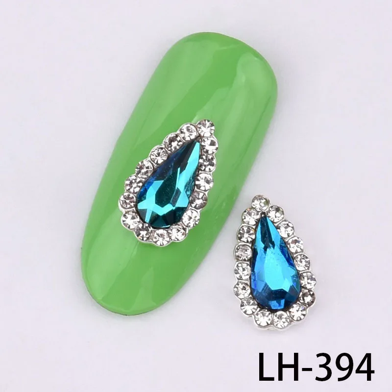 LH-394 10 шт. хрустальный стеклянный драгоценный камень горный хрусталь маникюрный орнамент конский Глаз падение сплава ювелирных изделий DIY блестящие аксессуары для ногтей LH391-402 - Цвет: LH-394
