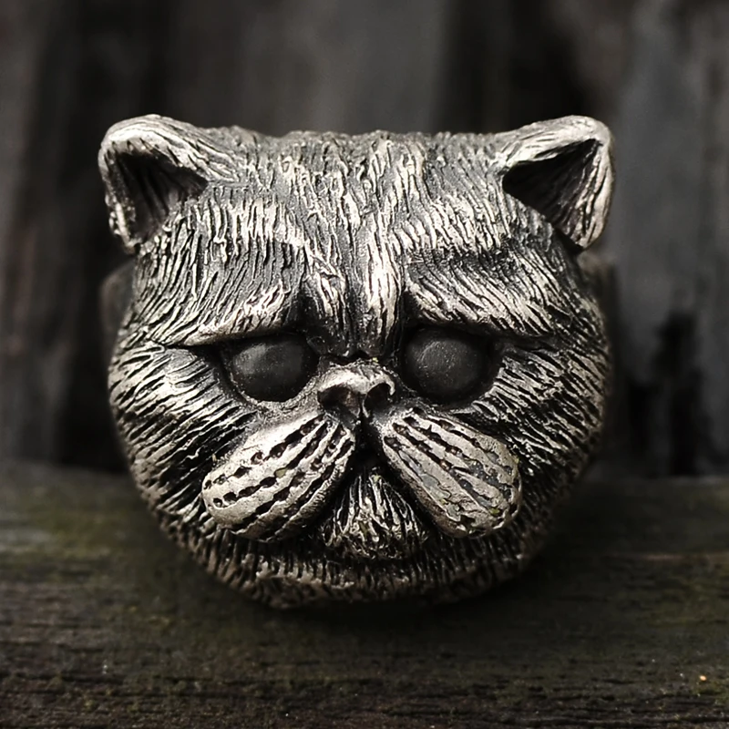 

Original hand-designed 925 Sterling Silver coffee meow ring for men and women