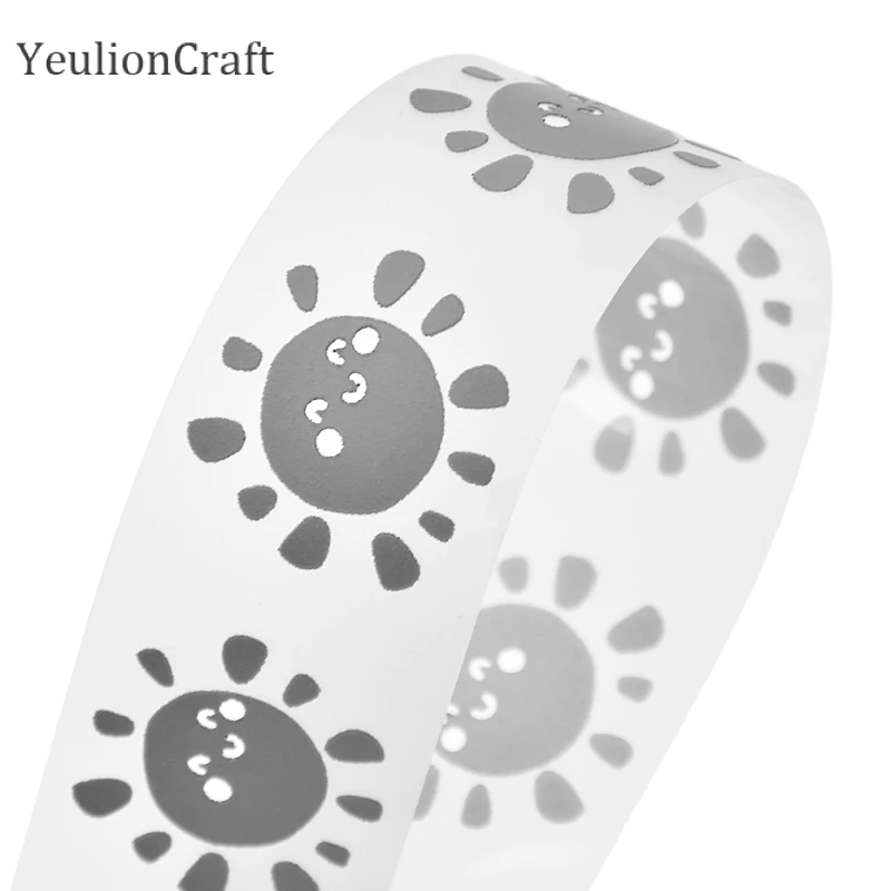 Chzimade Smile Flower Heat Transfer Reflective Sticker Vinyl Film craft vinyl film craft vinyl sticker reflective tape sticker 100x3cm For Clothing Diy Sewing Accessories Supplies
