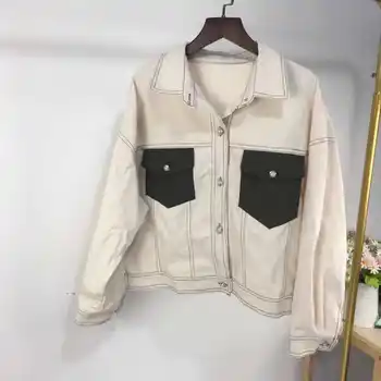 

Jean jean home early autumn custom web celebrity short white denim jacket bf female han edition easy ins the new tide