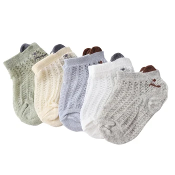 

5 Pairs Baby Socks Summer Mesh Thin Breathable Children Short Socks Cartoon Infant Boy Girls Socks