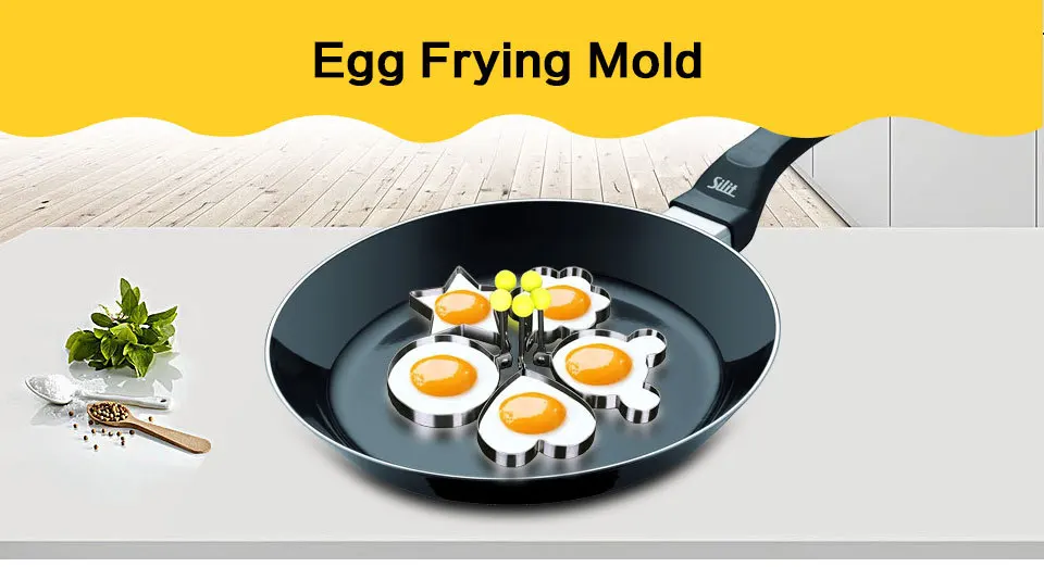 5pcs/set Stainless Steel Cute Shaped Fried Egg Mold Pancake Rings Mold Kitchen Tool kichen accessories