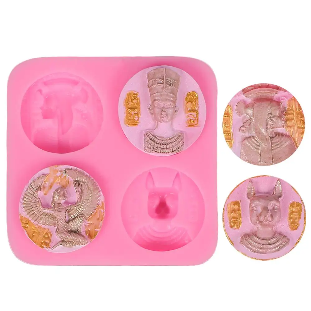 Pharaoh Ancient Copper Coins Silicone Fondant Cake Decor Mould Kitchen N7 