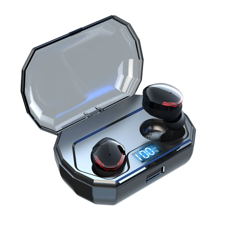 

R10 Tws Bluetooth Earbuds PressControl Wireless Headset Ipx6 Waterproof Earphone with Lcd Screen 2000Mah Charging Case