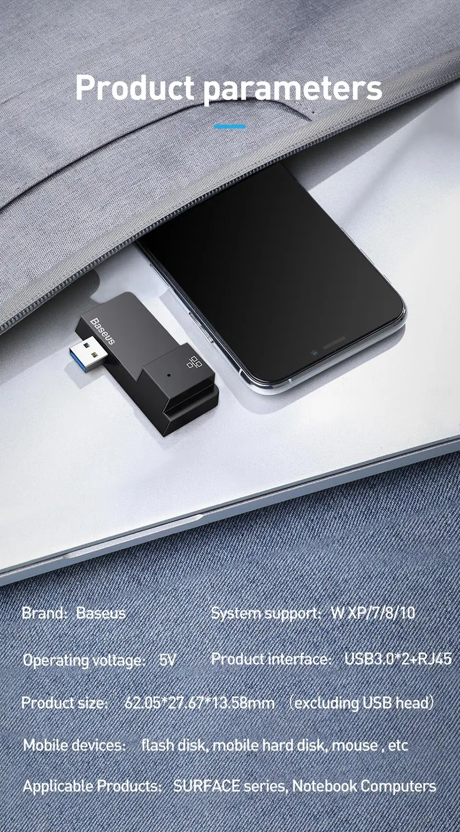 Baseus USB C концентратор к HDMI USB 3,0 RJ45 type C концентратор для поверхностного Go Ethernet USB-C type-C мульти usb-хаб адаптер для MacBook Pro Air