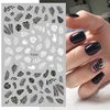 1PC Black White Leaves Flower 3D Nail Stickers Tropical Plants Mandala Leaf Geometry Transfer Decals