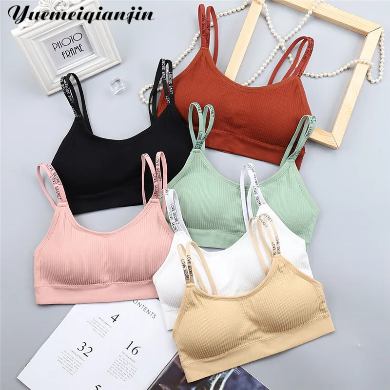 Women Sexy Seamless Bra With Chest Pad Letter Print Strap Breathable Sports Bra Top Underwear Tube Top Female Lingerie Women Sexy Seamless Bra With Chest Pad Letter Print Strap Breathable Sports Bra Top Underwear Tube Top Female Lingerie