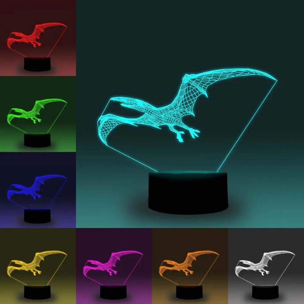 

NiteApps Peranodon Dinosaur 3D RGB LED Night Light Desk Table Illusion Lamp Holiday Birthday Gift APP/Touch Control