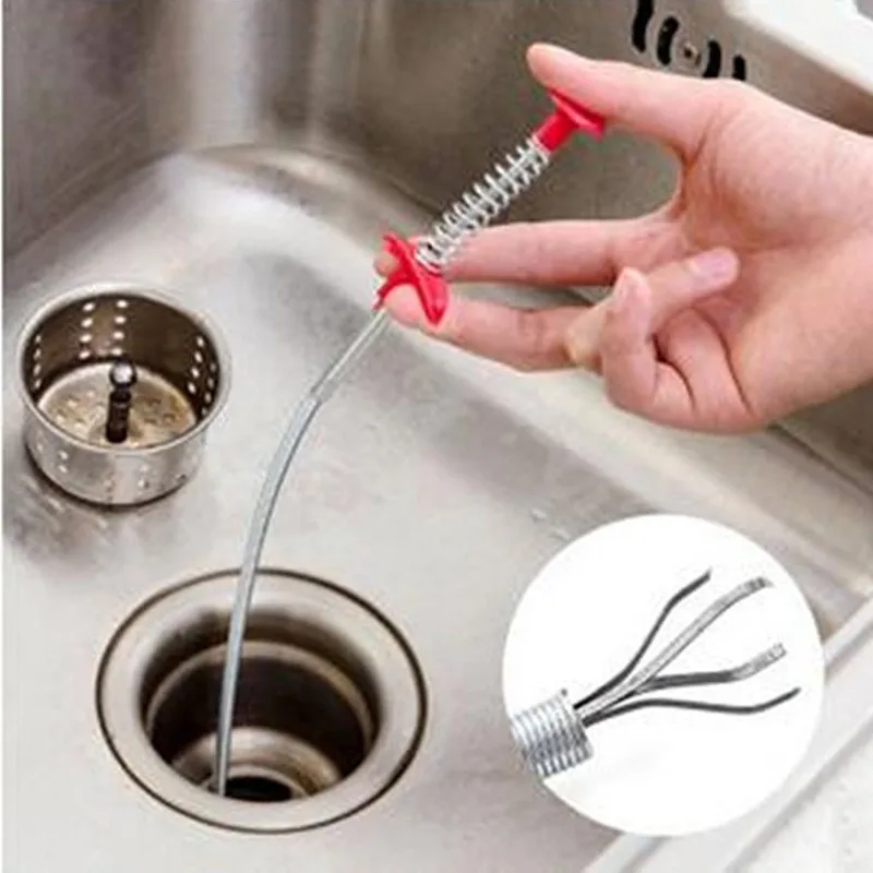 Spring Pipe Dredging Tools Drain Snake Cleaner Sticks Clog Remover free shipping 