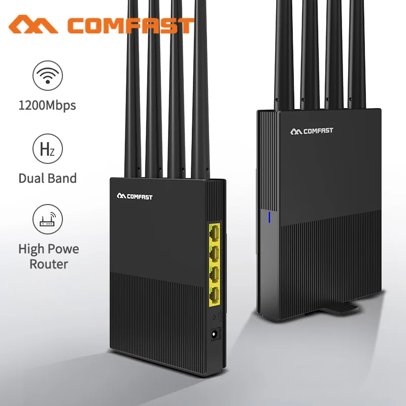 

AC1200 Dual Band Wireless WiFi Router 2.4G+5Ghz Wan/Lan Smart Wi-Fi Repeater/Access Point Router 4*5dBi High Gain Antenna Router
