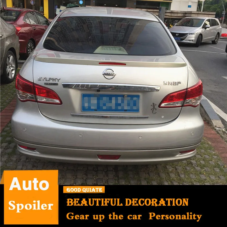 Спойлер для 2007 2011 Nissan Sentra Bluebird 2008 2009 2010 ABS материал заднего крыла автомобиля