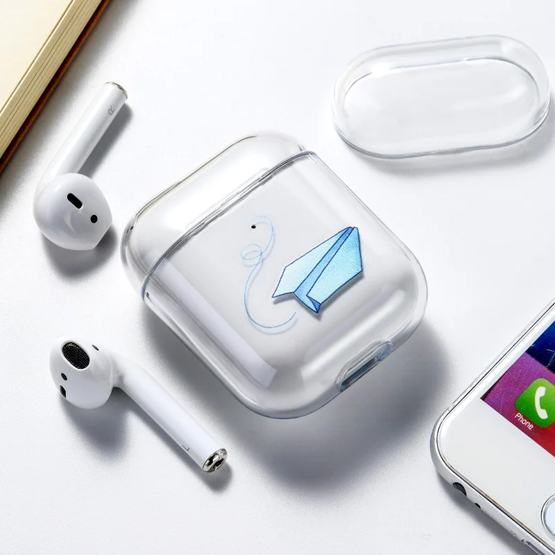 074 Чехол для наушников для Airpods, чехол, милый роскошный мультяшный Жесткий Чехол, Прозрачный чехол для AirPod 1 2, защитный чехол - Цвет: 074