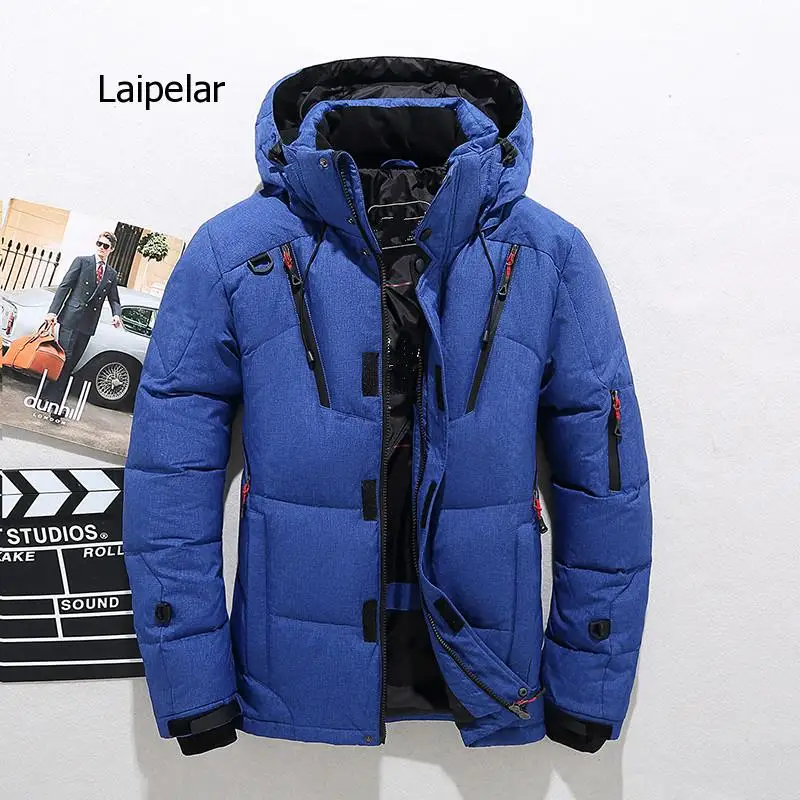 Men High Quality Thick Warm Winter Jacket Hooded Thicken Parka Coat Casual Slim Overcoat with Many Pockets Mens