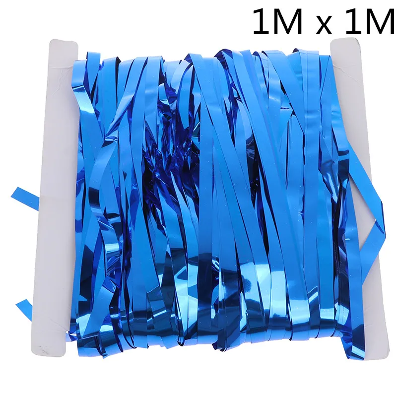 1X1 M Navy 1 м 2 м цветные металлические блестки из фольги, бахрома, занавеска, украшение на день рождения, свадебная фотография, фон, занавеска, реквизит для фотографий - Цвет: 1X1 M Navy