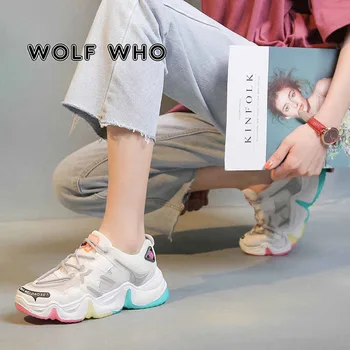 

Fashion Sneakers Women Platform Summer Women's Sneakers Ultralight Shoes 2020 Air Mesh Shoes Woman Flats Non-slip Round Toe X35