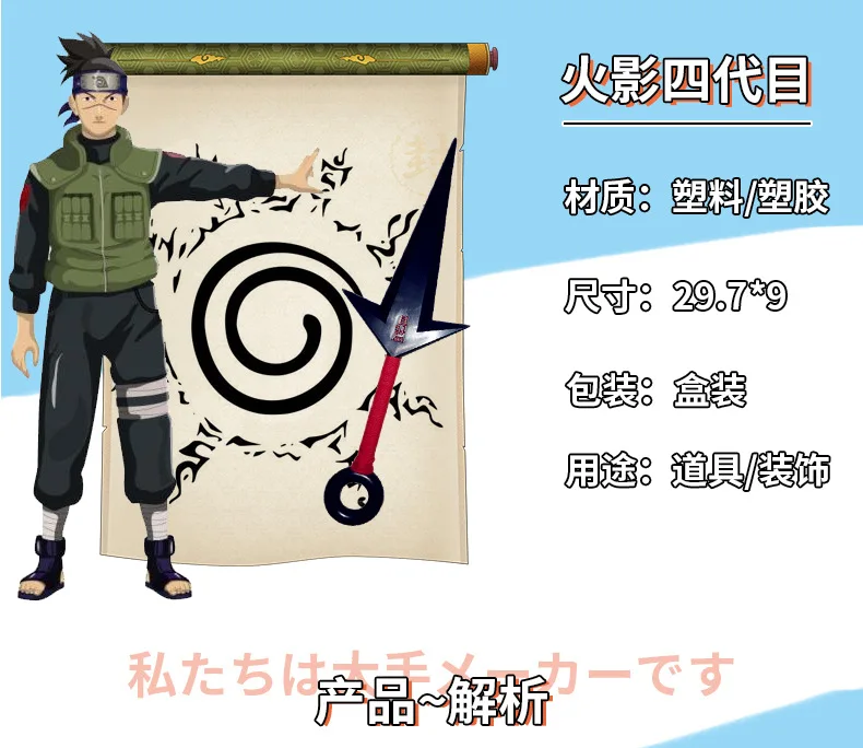 Наруто шурикен большой нет Yondaime настраиваемый Наруто Саске пластиковые аниме недели