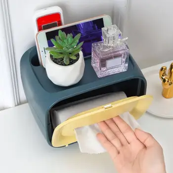 

Desktop Tissue Box Toilet Box Tissue Roll Paper Tissue Box Waterproof Home Bathroom Kitchen Hotel Car Organizer Decoration Tool