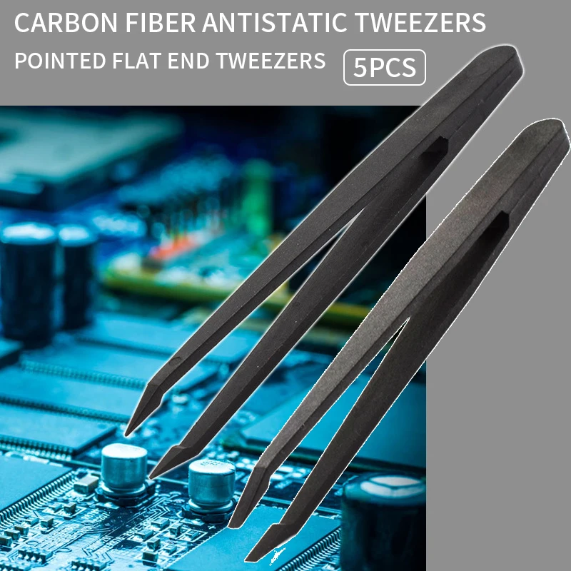 5 шт набор пинцетов анти черный Углеродные волоконные пинцеты инструмент щипцов