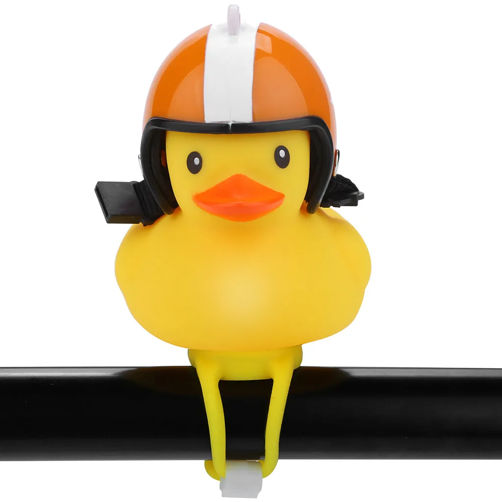 Top Bicycle Bell Duck Head Light Vibration Light Yellow Propeller Small Yellow Duck Helmet Bamboo Dragonfly Duck Shape New Hot #N 32