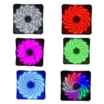 

120mm Computer PC Case Fan LED Ultra Silent 15 LEDs 12V Cpu Heatsink Cooler Master Cooling Fan