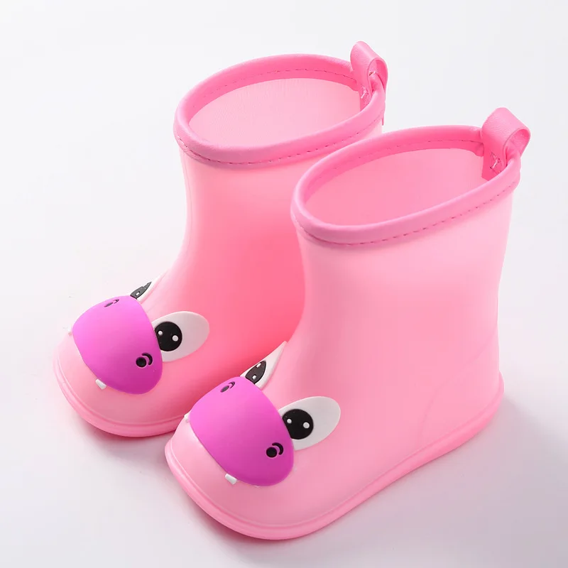 Горячие новые детские резиновые сапоги для мальчиков резиновые сапоги для девочек водонепроницаемые сапоги ПВХ теплая обувь для воды Детские Мультяшные сапоги