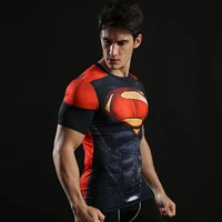 Compression Running shirt Men 3D Printing Short Sleeve Sport Acitve Wear for Male Gym Clothing Fitness Bodybuilding Workout Tops