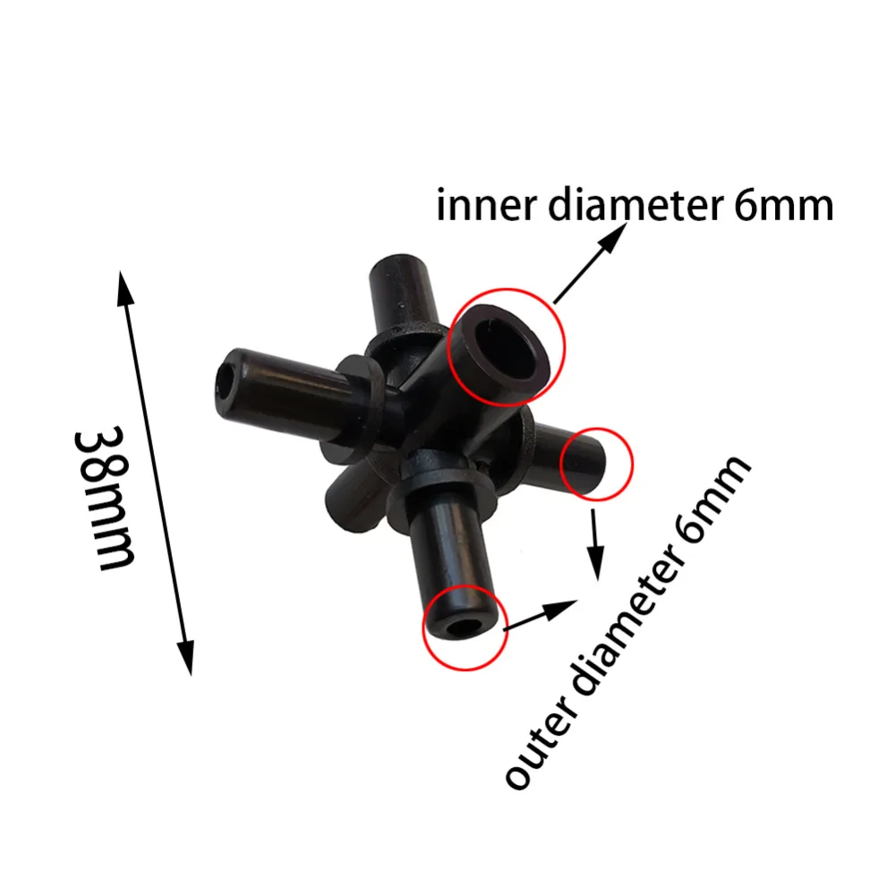 10 шт. оросительная система 5 способ быстрый разъем 6 мм поперечный делитель воды шланг садовая газонная труба пластиковый разъем