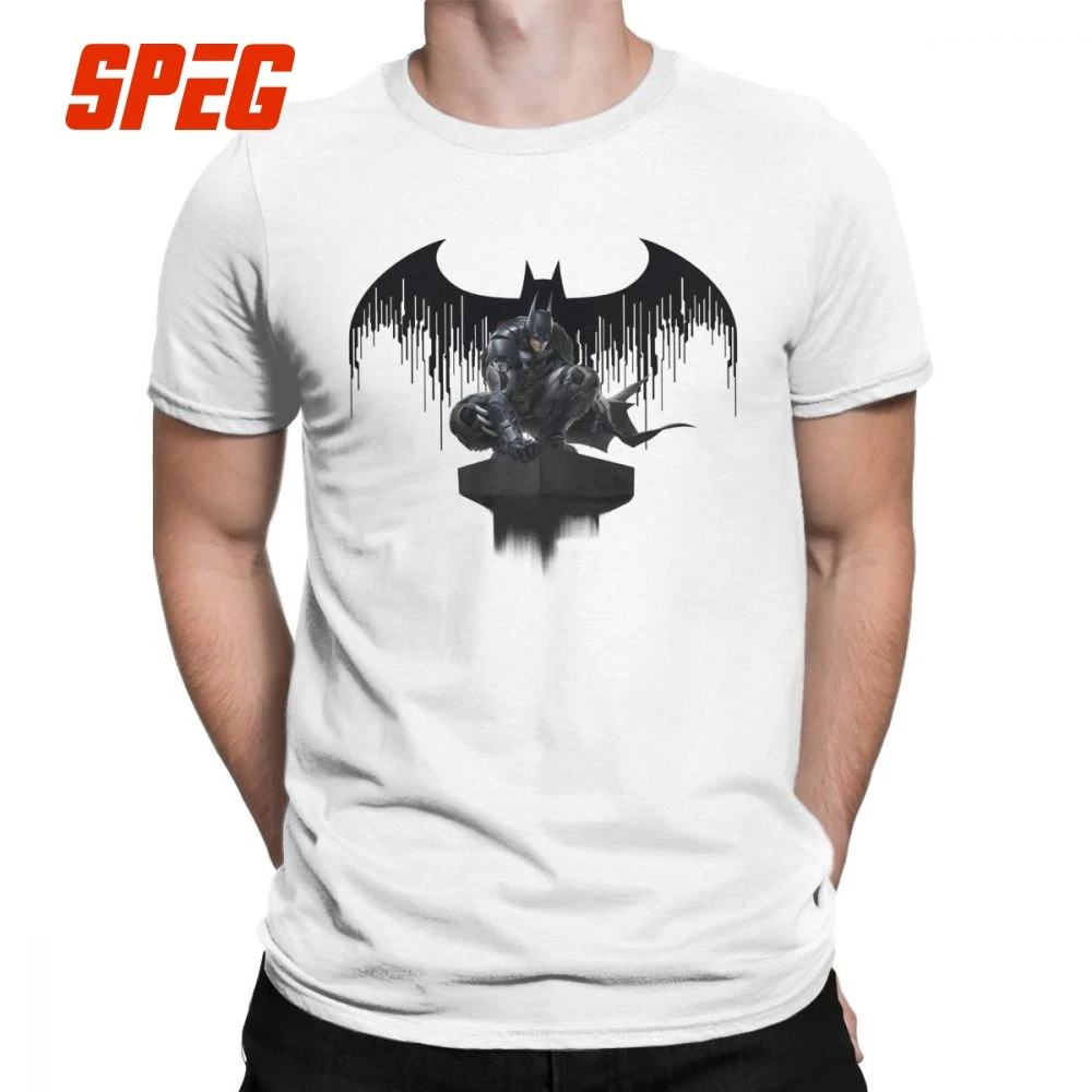 

Batman Perched On A Pillar T-Shirt for Men Novelty Cotton Tee Shirt Crewneck Short Sleeve T Shirts Gift Clothes Plus Size