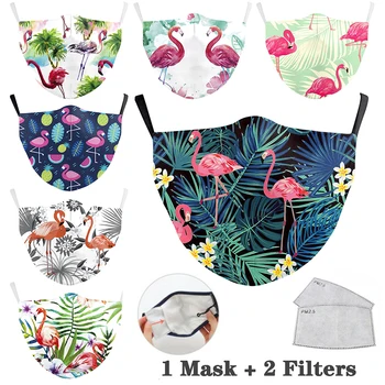 

Personal Filter Mask Flamingo Print Adults Breathable Windproof Dust-proof Masks Reusable Face Bacteria Flu Mouth Muffle Mask