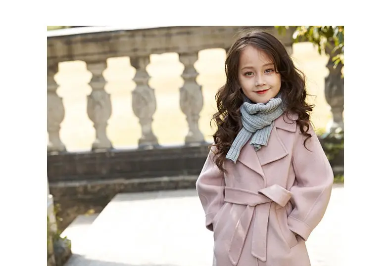 para Meninas Moda Jaqueta de lã Longo das Crianças com Cinto Cardigan das Crianças Outono Inverno Blusão Grossa Cabolsa Jaqueta 11 com cinto jaqueta cardigan das crianças