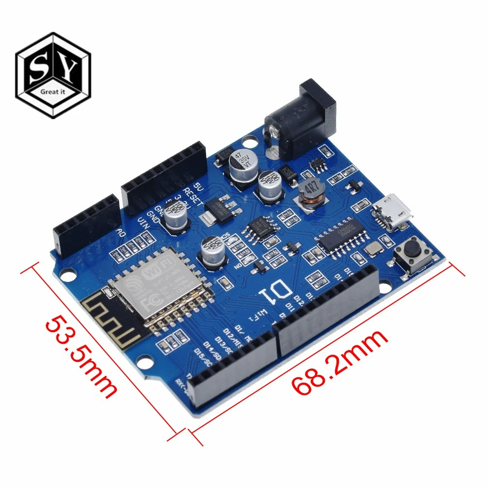 Плата макетная WeMos D1 Mini CH340 с Wi-Fi ESP-12E WiFi uno shield UNO 1 шт. | Электронные компоненты и