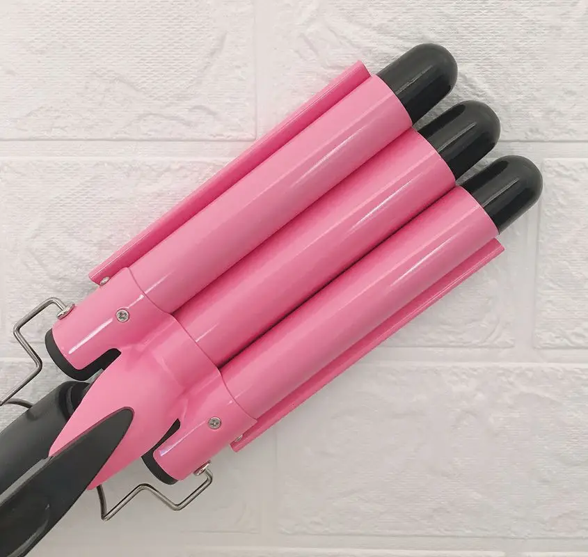 color pink 22mm Профессиональные щипцы для завивки волос, керамический тройной баррель, щипцы для завивки волос, волнистые волосы, инструменты для укладки волос, стайлер, палочка - Цвет: color pink 22mm