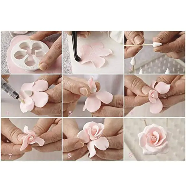 33 Pcs/Pack Virág Fondant Sütemény Süti Dugattyú Vágó Cukorkás Sütemények Bélyegmodellező Cukor Kézműves Díszítő Készlet Diy Szerszámok - Image 6