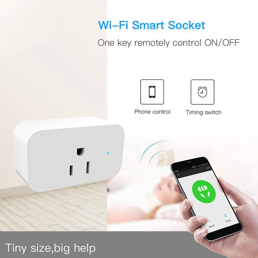 Беспроводной дистанционный Wi-Fi розетка переключатель умный разъем питания стандартный для системы охранной сигнализации США штекер Wifi умная розетка