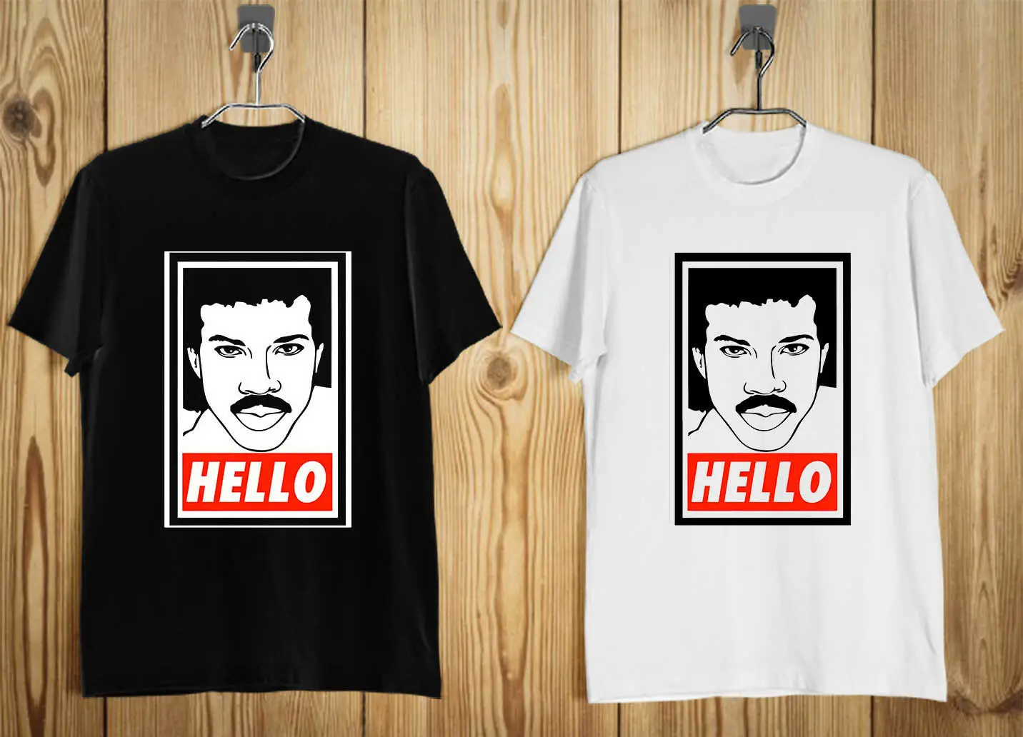 Новая мужская футболка с логотипом Lionel Richie Hello черного и белого цвета|Футболки| |