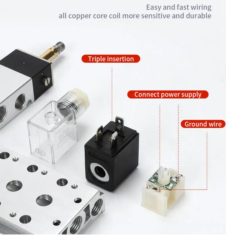 valvula de controle pneumatico dc 12v 24v 110v ac 03