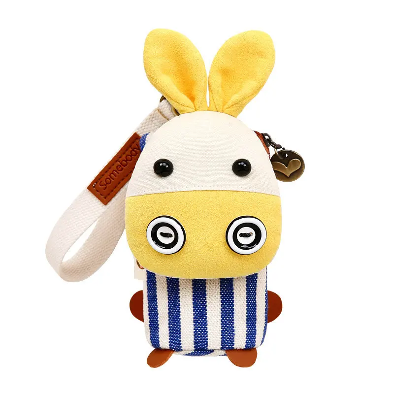 

Sansebuding Donkey Rolling Fabric Key Origional Cute Car Keychain Korean-style Women's Change Small Bag