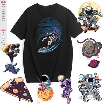 

Cool Space Astronaut Print T Shirt Cotton O-Neck Cartoon T-shirt Boys Girls Funny Graphic Tshirt Men/women/kids Tee Tops Unisex