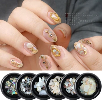 

1 Set Mixed Nail Art Crushed Shell Fragment Japanese Style Colorful Stone for Nail Art Decorations Jewelry Charms Manicure Tools