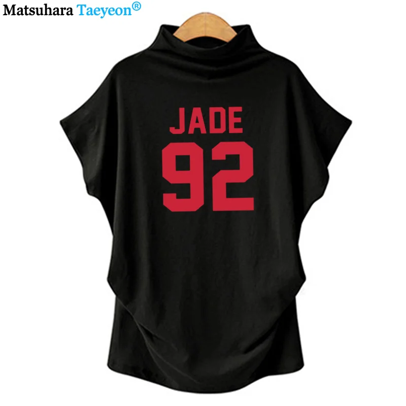 Маленькая микс рубашка Jade Thirlwall рубашка Jade 92 сзади с буквенным принтом модная Женская водолазка женские футболки хлопок Повседневная забавная футболка