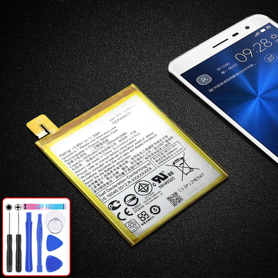 

For Asus ZenFone 3 Ze552kl Z012da/e C11P1511 3000mAh Li-polymer Battery Cell Phone Battery