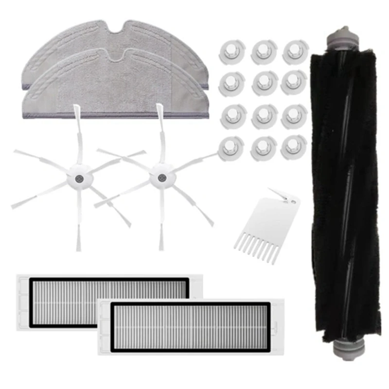 

20PCS Main Brush Side Brushes HEPA Filter Cleaning Tool Replacements for Roborock Vacuum Cleaner