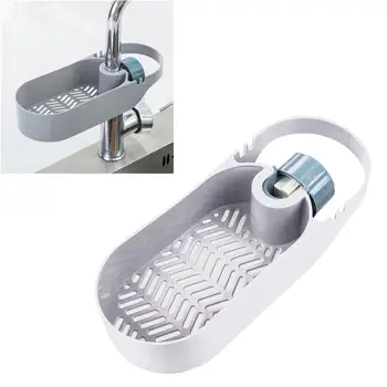 

2pcs Plastic Sink Shelf Punch Free Faucet Drain Rack Durable Gadgets Organizer Faucet Drain Rack for Home Kitchen Bathroom