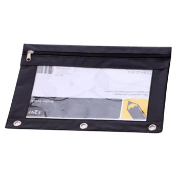 

Organizer Storage Holder Ruler Pouch School Oxford Cloth Home Solid Stationery With Clear Window Zipper Pencil Bag